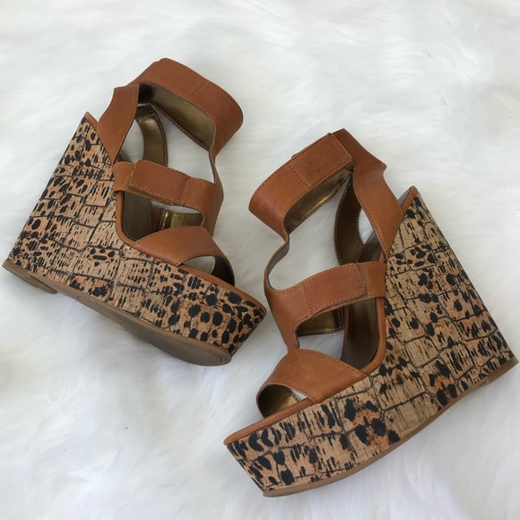 Nine West Shoes - Nine West Animal Print Wedge Platform Sandals
